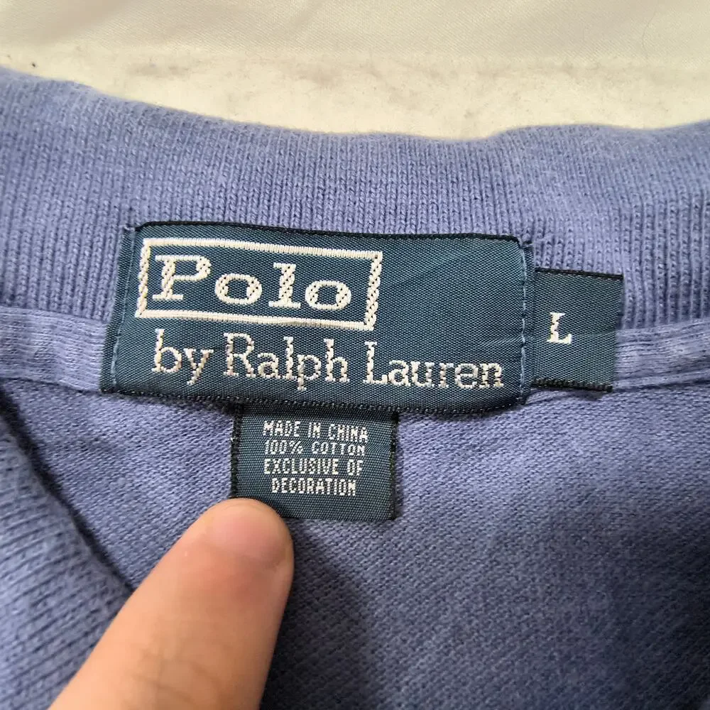 Polo by Ralph Lauren Short Sleeve Collared Polo Shirt Mens Size L Blue Yellow